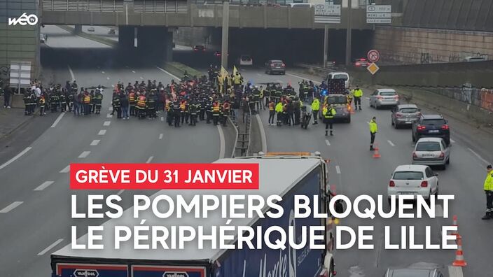 Lille. Manifestation contre la reforme des retraites les pompiers bloquent le périphérique 